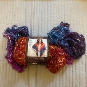 Lion Brand Shawl In a Ball Yarn in Restful Rainbow Color - 481yds